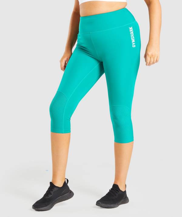 Damske Legíny Gymshark Pulse Cropped Zelene | ZS3796210